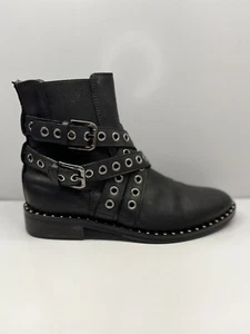 The Shoe Box Ankle Boots W/studded Womens Size 37EU Black Made in Italy - Picture 1 of 10