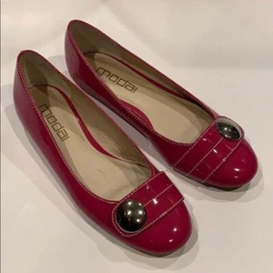 Moda Spana Fuschia Patent Sunbird Flats Size 7.5 - Picture 1 of 7