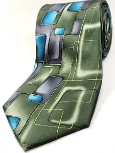JERRY GARCIA - GRATEFUL DEAD 100% Silk Tie 61" Long Green Blue Gray Silver NEW - Picture 1 of 4