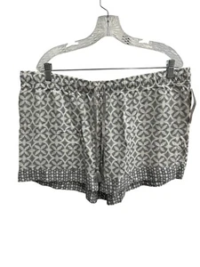 Gilligan & OMalley Womens NWT Grey Printed Sleep Shorts Drawstring Waist Sz XXL - Picture 1 of 10