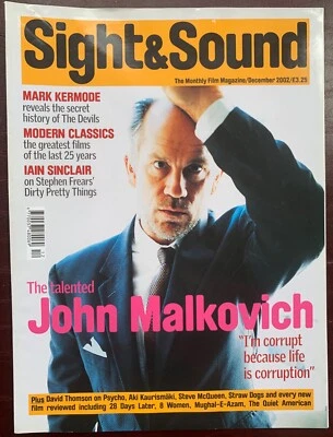 SIGHT & SOUND Magazine DECEMBER 2002 Issue JOHN MALKOVICH Greatest Films BFI - Image 1 of 4