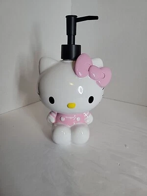 Hello Kitty Sanrio Pink Striped Short Sitting Down Lotion/Soap Dispenser NEW - Image 1 of 4