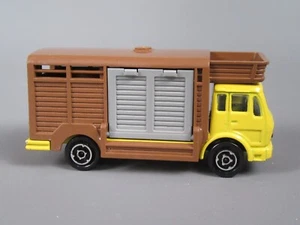 B595 Vintage 1978 Majorette 254 France Mercedes NG Cattle Trailer Yellow 1:100 - Picture 1 of 10