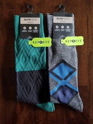 Alfani Men's Alfatech Socks Size 7-12 ( 1 Pair ea) (2 Pairs Total) Same Day Ship - Image 1 of 3