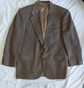 CRICKETEER Men’s 100% Wool Camel Checkered Brown Blazer Jacket 43R - Picture 1 of 6