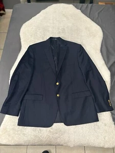 Lauren Ralph Lauren Herren Blau Wolle Sport Blazer Sakko Gr. 44R Goldknopf - Bild 1 von 8