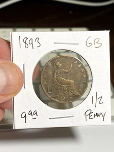 1893 Great Britain 1/2 Penny - Picture 1 of 2