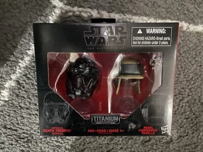 Star Wars Helmets 06 Death Trooper & Rebel Commando The Black Series Titanio Foto 1 de 2