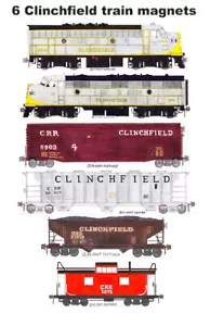 6 imanes de tren de carga gris Clinchfield de Andy Fletcher - Imagen 1 de 1