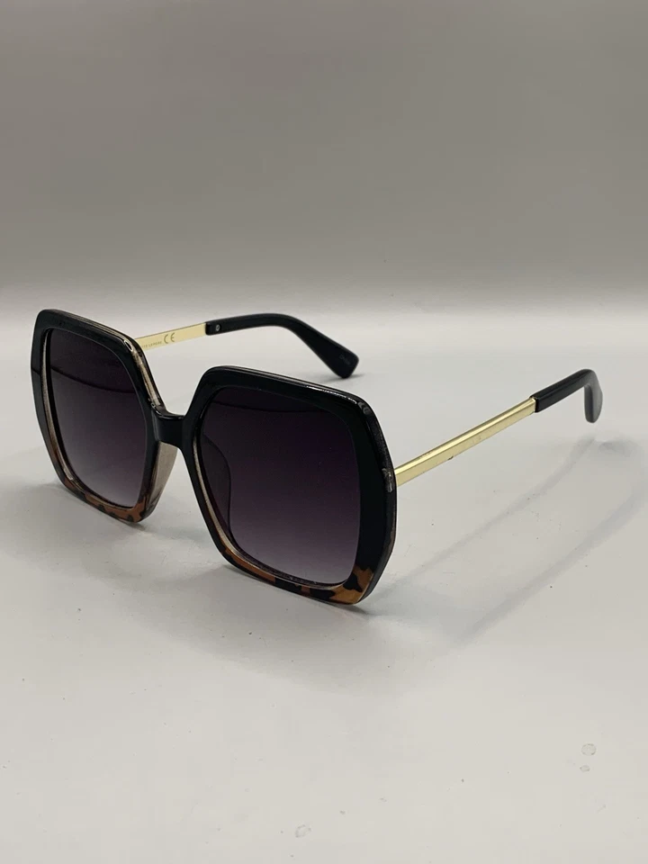 Gafas de sol Nanette Lepore NN353 OXTS negro marrón moda marco cuadrado de gran tamaño Foto 1 de 4