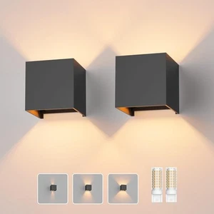 Klighten LED Wandleuchte 2 St. G9 - Innen/Aussen, Einstellbar, 3000K Dunkelgrau - Bild 1 von 7