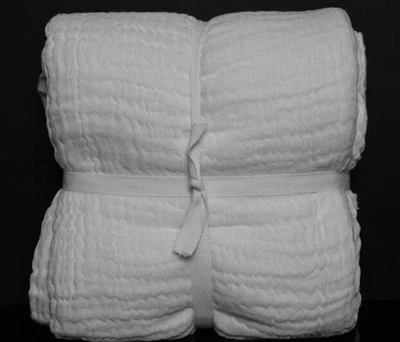 Manta de lino Pottery Barn Cloud, King/Cal.King 98" x 108" blanca nueva Foto 1 de 4