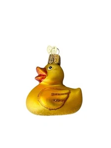 OWC Old World Rubber Ducky Duck Blown Glass Christmas Ornament  No Box - Picture 1 of 5