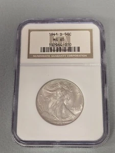 1941-D Walking Liberty Half Dollar CERTIFIED NGC MS 65 Silver 50c - Picture 1 of 2