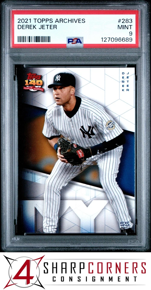 2021 TOPPS ARCHIVES #283 DEREK JETER HOF POP 3 PSA 9 - Image 1 of 3