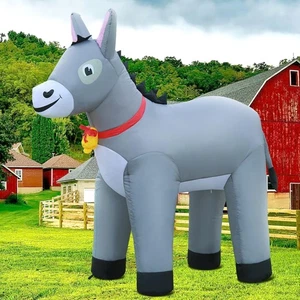 Lindo animal inflable burro de 6 pies Navidad primavera, granja rancho inflable, decoración - Imagen 1 de 6