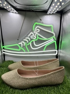 NUEVO CON ETIQUETAS DB Studio David’s Bridal Dorado Brillo Planos Mujer Talla 11 - Imagen 1 de 6