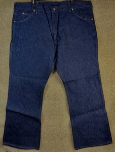VINTAGE USA Made Roebuck Mens Jeans 44x30 Blue Boot Cut Denim 50124 443 NEW Spot - Picture 1 of 10