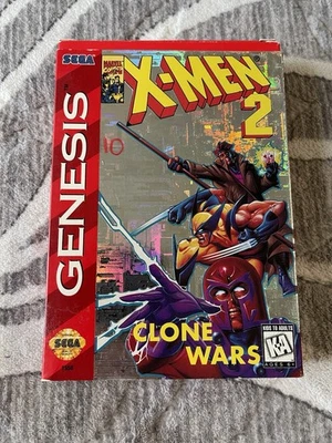 X-Men 2: Clone Wars (Sega Genesis, 1995) with Box and Manual - Image 1 of 4