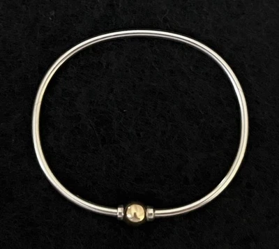 🍒EDEN HAND ARTS talla M/L Original Cape Cod PULSERA BOLA DE TORNILLO Plata/Oro 14K Foto 1 de 4