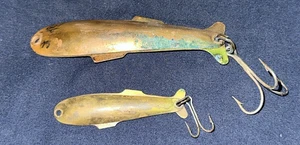 Vintage Angelköder Messing Shiners Pacfic Burbank ca 4" & 2 1/2" - Bild 1 von 6