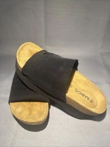 New Naot Alana 7 EU 38 Black Slide Sandals Slip On Wedge Slide Sandal Comfort - Picture 1 of 9