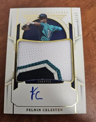 Felnin Celesten 2024 NATIONAL TREASURES GOLD JUMBO PATCH AUTO #d/49 4 COLOR - Image 1 of 2