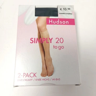 Hudson Damen Matt Fein Kniestrümpfe Lilly Put 2er Pack 20 DEN Gr. 3541 Blau Sock - Bild 1 von 2