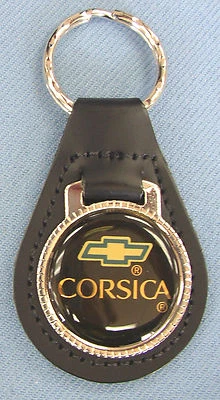 Chevrolet CORSICA Leather Key Ring Chevy Bow Tie 1987 1988 1989 1990 1991 1992  - Image 1 of 3