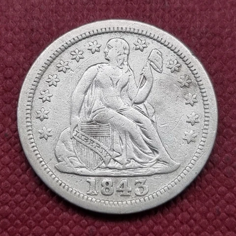 1843 Seated Liberty Dime 10c Better Grade XF #47546 Cover