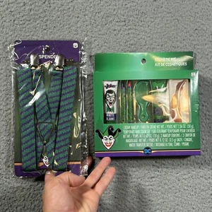 Halloween Costume NEW IN BOX The Joker Classic Cosmetic Kit & Suspenders - Picture 1 of 11