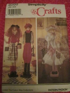 Simplicity 8588 DOWEL DOLLS 22" & CLOTHES 3 Styles CRAFT Sewing Pattern UNCUT! - Picture 1 of 2