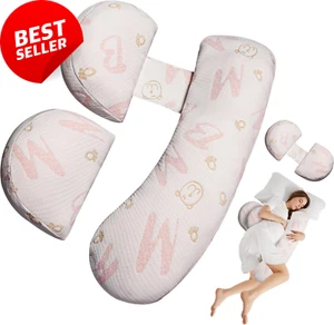 Maternity Pregnancy Pillow for Sleeping, Back Hip Leg Support, Adjustable - Picture 1 of 12