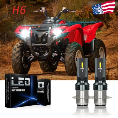 For Arctic Cat Bearcat 454 1996 1997 1998 ATV LED Headlight Bulb Kit 2x P15D H6M - Image 1 of 4