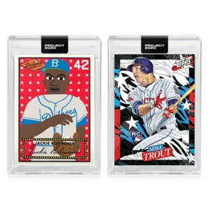 2-Card Bundle - Topps PROJECT 2020 Cards 281-282 Mike Trout Jackie Robinson pre - Picture 1 of 5