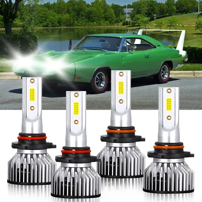 Para Chrysler Daytona 1992-1993 4x bombillas LED haz alto bajo 9005+9006 Foto 1 de 4