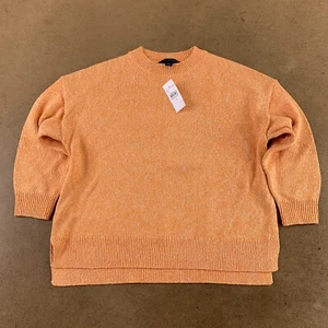 Ann Taylor Women's XS Cantaloupe Fizz Marled Elbow Sleeve Crew Neck Sweater NWT - Picture 1 of 8