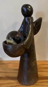 Jan Barboglio Angelito Madre Zapoteca Angel 12" Tall Heavy Iron & Glass Sphere - Picture 1 of 18