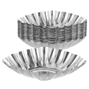 20 Pcs Cake Cup Mold Egg Tart Baking Cups Making Supplies Pastry Stainless - Picture 1 of 12