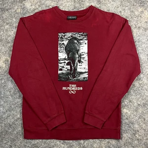 THE HUNDREDS WOLF LARGE MAROON CREWNECK SWEATER - Picture 1 of 10