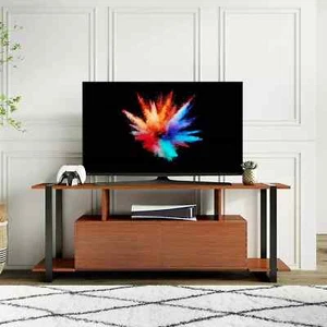 TV Stand for up to 75 inch TV Extra Long 60" Entertainment Center Rustic Brown - Picture 1 of 8