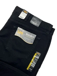 LEE Regular Fit Black Jeans 46 x 29 Straight Leg Cowboy Mens Western Denim New - Picture 1 of 8