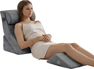 Qirroboni 4PCS Orthopedic Bed Wedge Pillow Set Adjustable Pillows for Neck Ba... - Picture 1 of 11