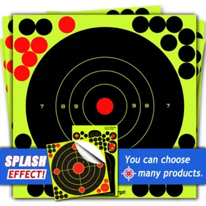 ATFLBOX 50Pack 8'' Bullseye Splatter and Self Adhesive Shooting Target Paper - Picture 1 of 7