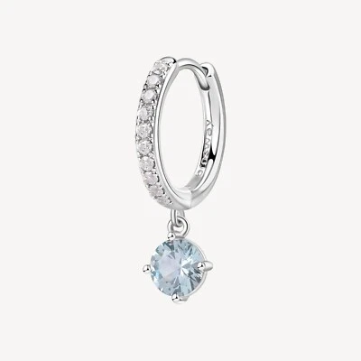 BROSWAY FANCY ORECCHINO A CERCHIO SINGOLO ARGENTO E ZIRCONI FCL83 LIGHT BLUE - Immagine 1 di 4