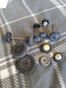 Lot of Vintage Toy Wheels Tires Cars Trucks Rubber Plastic Unmarked - Picture 1 of 8