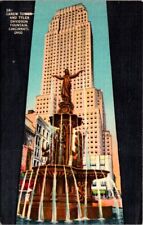 Vintage Postcard Carew Tower & Tyler Davidson Fountain Cincinnati Ohio OH   V594