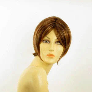 Perruque femme courte Châtain Cuivré Méché Blond Clair BLANDINE 6BT27B - Imagen 1 de 8