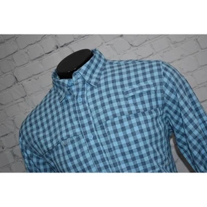 Habit Fishing Shirt Mens Size Medium Performance Polyester Blue Vented - Picture 1 of 8