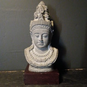 Dewi Sri Fertility Goddess Statue Bust Rice Mother Sculpture Cast stone On Stand - Picture 1 of 7